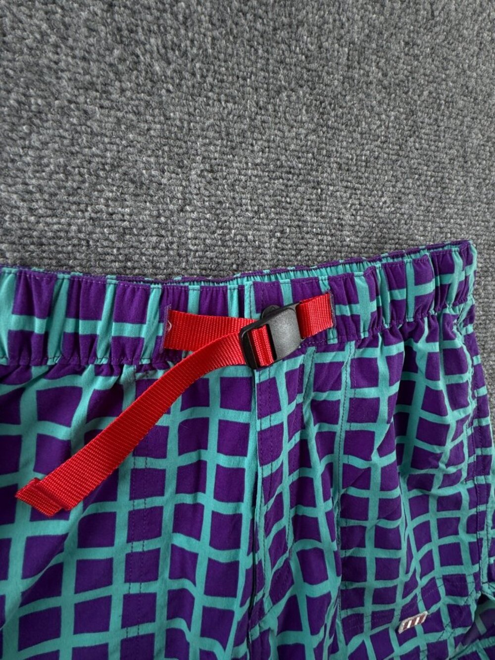 Topo Designs Purple Blue Geometric Shorts Belted XS Women Nylon Stretch Adult - Picture 10 of 14